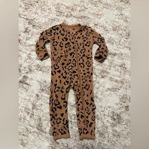 Latte Leopard zipper romper